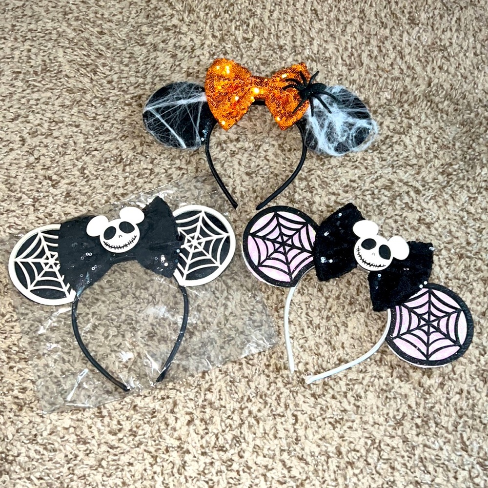 Disney ears Halloween themed NEVER WORE